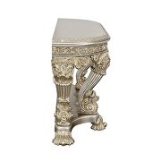 Antique white and gold finish ornate carvings sofa table by Acme additional picture 3