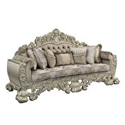 Antique gold finish fabric elaborate design sofa by Acme additional picture 2