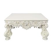 Antique white finish curved legs coffee table by Acme additional picture 3