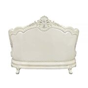 White pu & antique white finish traditional camel back design sofa by Acme additional picture 6