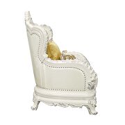White pu & antique white finish traditional camel back design chair by Acme additional picture 4