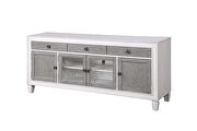Rustic gray & white finish wood TV stand by Acme additional picture 3
