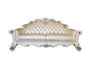 Champagne pu & antique pearl finsih button tufted sofa by Acme additional picture 4