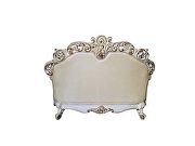 Champagne pu & antique pearl finsih button tufted loveseat additional photo 4 of 3