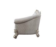 Two tone ivory fabric & antique pearl finish crystal like button tufting sofa by Acme additional picture 5
