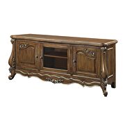 Antique oak finish wood/ tempered glass doors & shelves entertainment center by Acme additional picture 6