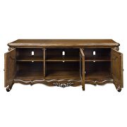 Antique oak finish wood/ tempered glass doors & shelves entertainment center by Acme additional picture 8