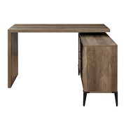 Rustic oak & black finish writing desk with swivel function by Acme additional picture 5