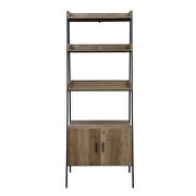 Rustic oak & black finish rectangular leaning-ladder bookshelf by Acme additional picture 3