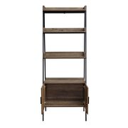 Rustic oak & black finish rectangular leaning-ladder bookshelf by Acme additional picture 4
