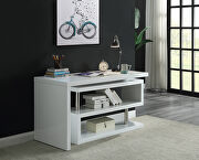 High gloss white finish writing desk with swivel function by Acme additional picture 2