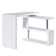 High gloss white finish writing desk with swivel function by Acme additional picture 4