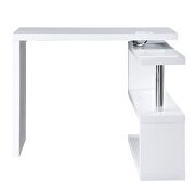 High gloss white finish writing desk with swivel function by Acme additional picture 5