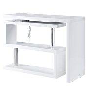 High gloss white finish writing desk with swivel function by Acme additional picture 7