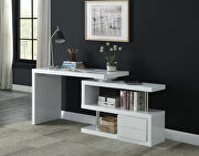 White high gloss finish writing desk with swivel function by Acme additional picture 2