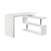 White high gloss finish writing desk with swivel function by Acme additional picture 4