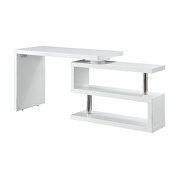 White high gloss finish writing desk with swivel function by Acme additional picture 5