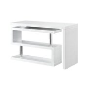 White high gloss finish writing desk with swivel function by Acme additional picture 6