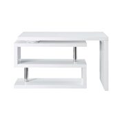 White high gloss finish writing desk with swivel function by Acme additional picture 7