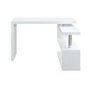 White high gloss finish writing desk with swivel function by Acme additional picture 8
