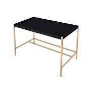 Black top & gold finish base writing desk w/ usb port by Acme additional picture 5