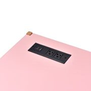 Pink top & gold finish base writing desk w/ usb port by Acme additional picture 6