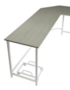 Gray & white finish bevel edge angel design computer desk additional photo 3 of 3