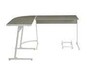 Gray top & white finish base l- shape computer desk by Acme additional picture 2
