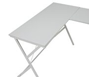 White finish rectangular top corner computer desk by Acme additional picture 3