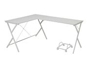 White finish rectangular top corner computer desk by Acme additional picture 4