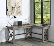 Rustic oak finish left top l-shape writing desk w/ lift top by Acme additional picture 7