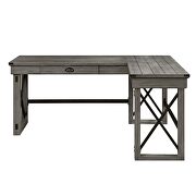 Weathered gray finish left top l-shape writing desk w/ lift top by Acme additional picture 3