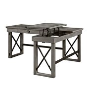 Weathered gray finish left top l-shape writing desk w/ lift top by Acme additional picture 5