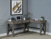 Weathered gray finish left top l-shape writing desk w/ lift top by Acme additional picture 6