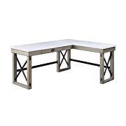Marble top & rustic oak finish left top l-shape writing desk w/ lift top by Acme additional picture 3