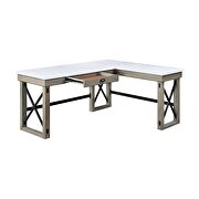 Marble top & rustic oak finish left top l-shape writing desk w/ lift top by Acme additional picture 5