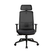 Black fabric back cushion with breathable mesh material office chair by Acme additional picture 2