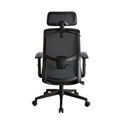 Black fabric back cushion with breathable mesh material office chair by Acme additional picture 4