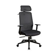 Black fabric back cushion with breathable mesh material office chair by Acme additional picture 5
