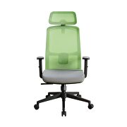 Green & gray upholstery back cushion with breathable mesh material office chair by Acme additional picture 2