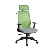 Green & gray upholstery back cushion with breathable mesh material office chair by Acme additional picture 5