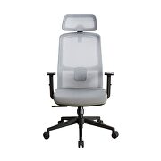 Gray fabric back cushion with breathable mesh material office chair by Acme additional picture 2