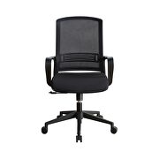 Black fabric upholstery padded seat cushion office chair by Acme additional picture 2