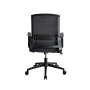 Black fabric upholstery padded seat cushion office chair by Acme additional picture 4