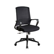 Black fabric upholstery padded seat cushion office chair by Acme additional picture 5