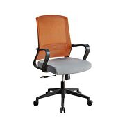 Orange & gray fabric upholstery padded seat cushion office chair by Acme additional picture 5