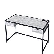 Weathered gray top & black finish metal base writing desk w/ usb port by Acme additional picture 4