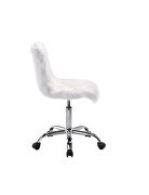 White faux fur padded seat & back swivel office chair by Acme additional picture 3