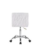 White faux fur padded seat & back swivel office chair by Acme additional picture 4