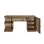 Rustic oak & black finish farm house design writing desk by Acme additional picture 2